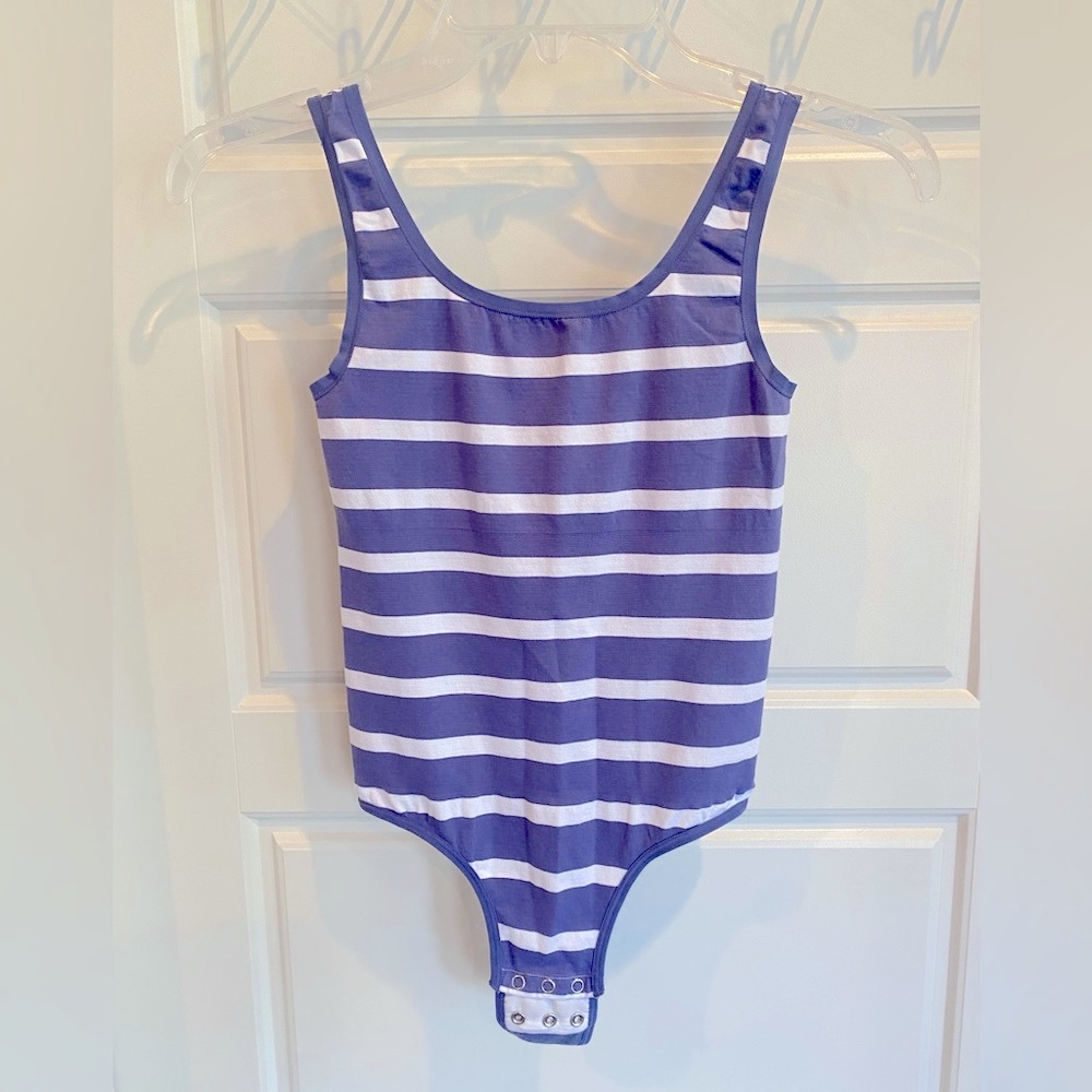 Yummie Cotton Striped Bodysuit Top NWOT S/M